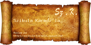 Szikula Karméla névjegykártya